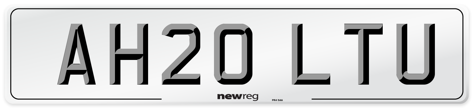 AH20 LTU Number Plate from New Reg